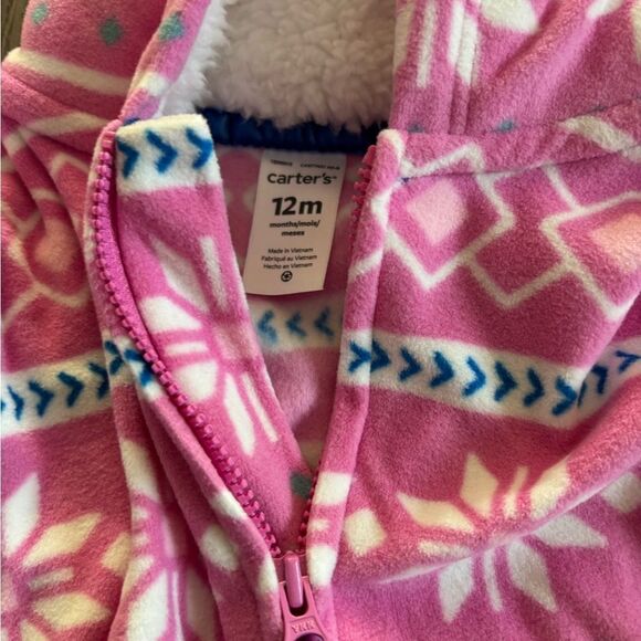 Carters Pink Patterned Baby Onesie - Picture 3 of 4